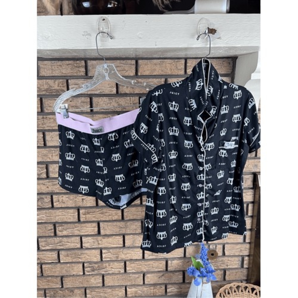 juicy couture pajama set size medium crown set